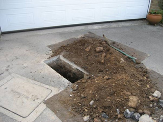 Excavation on private property