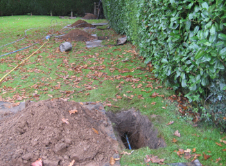 Moling installation of domestic water Supply Pipe Oswestry