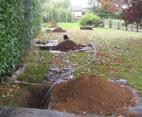 Moling installation of domestic water Supply Pipe Oswestry
